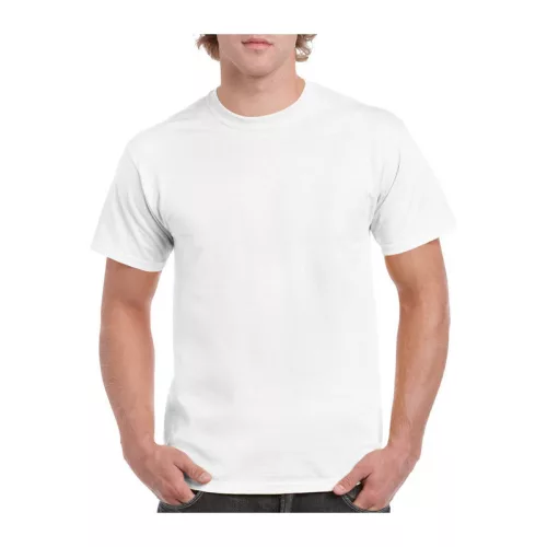 HEAVY COTTON ADULT T-SHIRT (L, White)