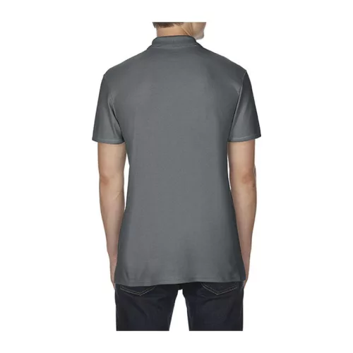 SOFTSTYLE® ADULT DOUBLE PIQUÉ POLO (L, Charcoal)