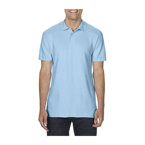 SOFTSTYLE® ADULT DOUBLE PIQUÉ POLO (XL, Light Blue)