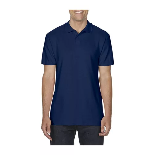 SOFTSTYLE® ADULT DOUBLE PIQUÉ POLO (L, Navy)