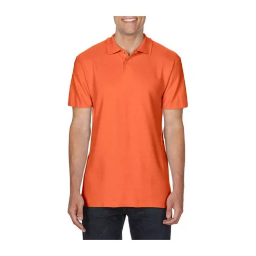 SOFTSTYLE® ADULT DOUBLE PIQUÉ POLO (L, Orange)