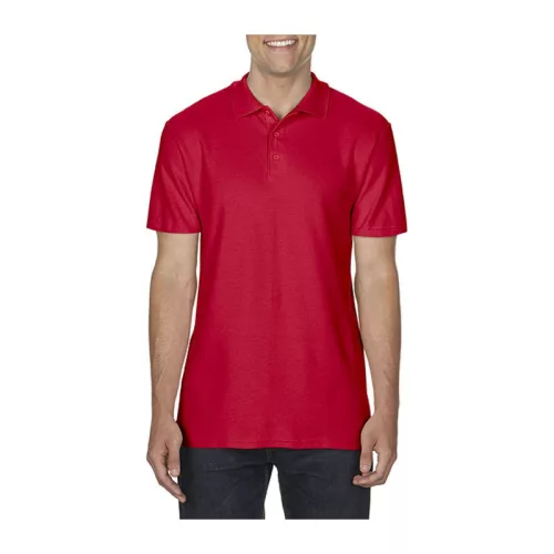 SOFTSTYLE® ADULT DOUBLE PIQUÉ POLO (2XL, Red)