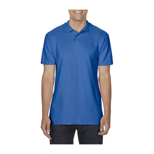 SOFTSTYLE® ADULT DOUBLE PIQUÉ POLO (M, Royal)