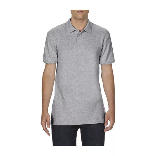 SOFTSTYLE® ADULT DOUBLE PIQUÉ POLO (S, Sport Grey)