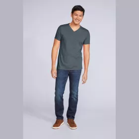 SOFTSTYLE® FELNŐTT V-NYAKÚ PÓLÓ (L, Irish Green)