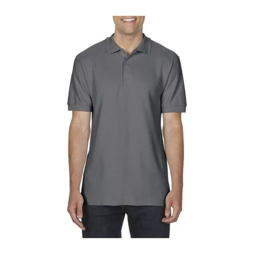 PREMIUM COTTON ADULT DOUBLE PIQUÉ POLO (2XL, Charcoal)