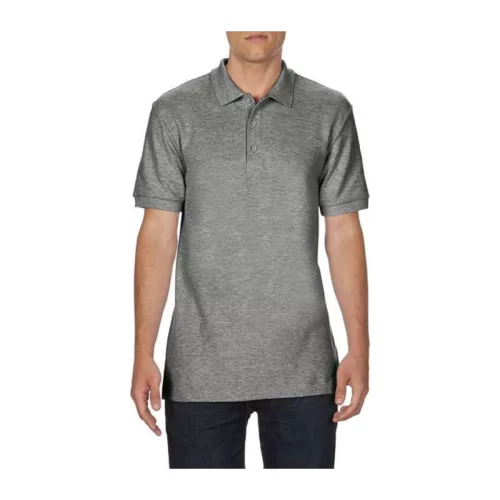 PREMIUM COTTON ADULT DOUBLE PIQUÉ POLO (M, Graphite Heather)