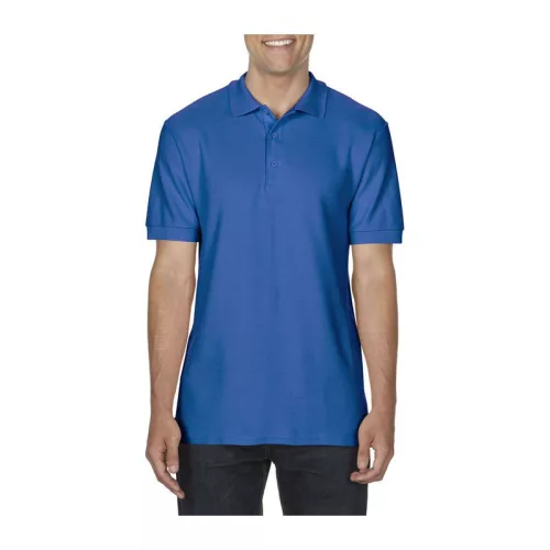 PREMIUM COTTON ADULT DOUBLE PIQUÉ POLO (M, Royal)