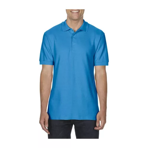 PREMIUM COTTON ADULT DOUBLE PIQUÉ POLO (S, Sapphire)