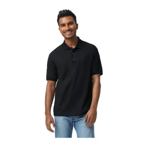 DRYBLEND® ADULT JERSEY POLO - NEW MODEL (M, Black)