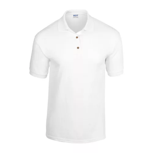 DRYBLEND® ADULT JERSEY POLO - NEW MODEL (M, White)