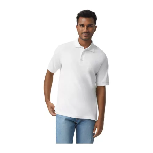 DRYBLEND® ADULT JERSEY POLO - NEW MODEL (XL, White)