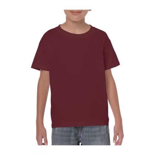 HEAVY COTTON YOUTH T-SHIRT (XS, Maroon)