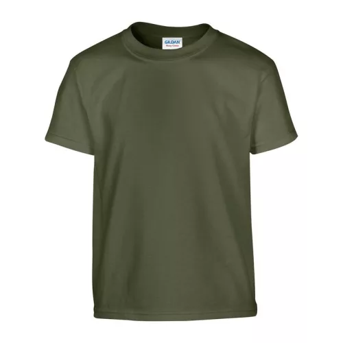 HEAVY COTTON YOUTH T-SHIRT (M, Military Green)