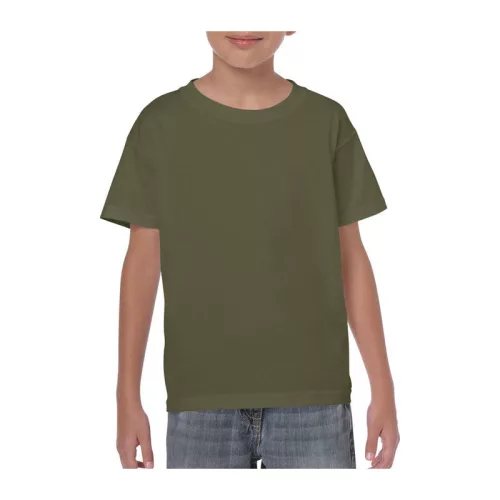 HEAVY COTTON YOUTH T-SHIRT (XS, Military Green)
