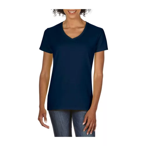 PREMIUM COTTON®NŐI V-NYAKÚ PÓLÓ (L, Navy)