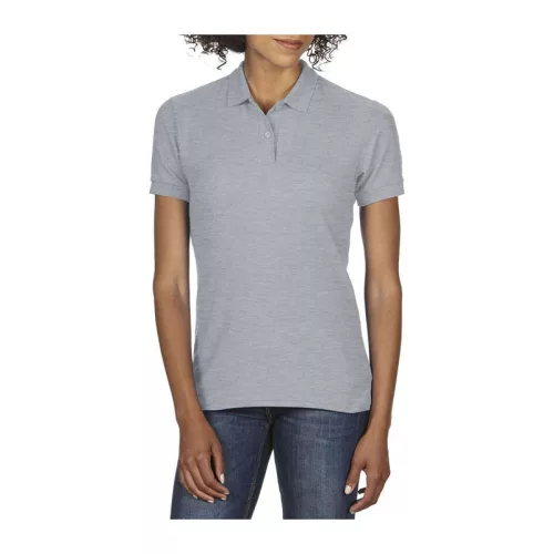 DRYBLEND® LADIES' DOUBLE PIQUÉ POLO (L, Sport Grey)