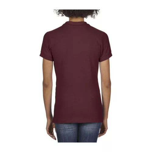PREMIUM COTTON LADIES' DOUBLE PIQUÉ POLO (L, Maroon)