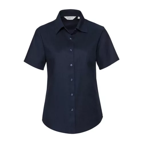 Russell Ladies SSL Easy Care Oxford Shirt (L, Navy)