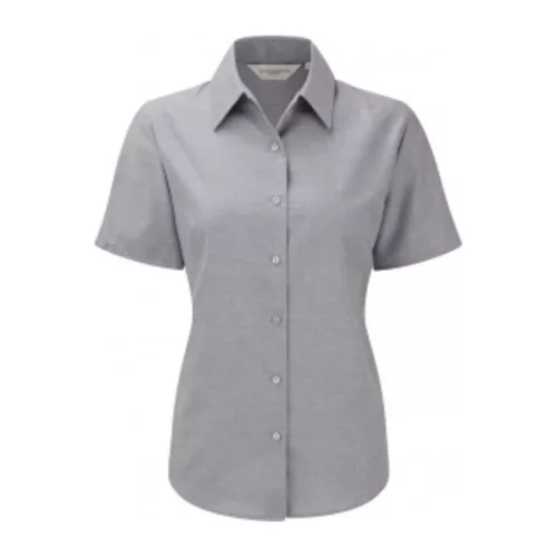 Russell Ladies SSL Easy Care Oxford Shirt (M, Silver)