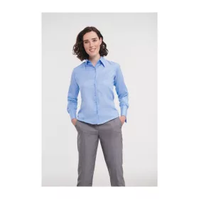 Russell Non-iron Ladies blouse long-sleeve (M, White)