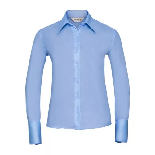 Russell Non-iron Ladies blouse long-sleeve (2XL, Bright Sky)