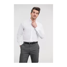 Russel men Non-iron shirt long-sleeve (L, Black)
