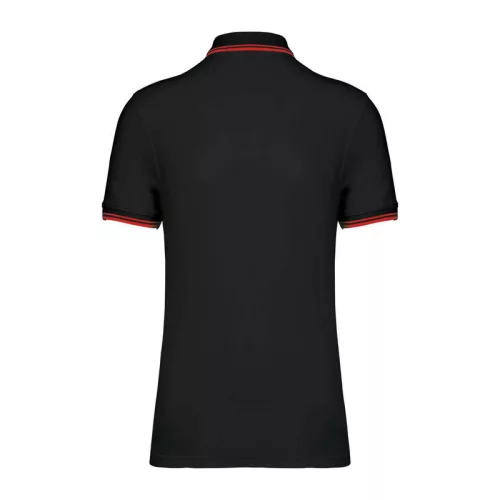 Men'S 2 Striped Short Sleeved Poloshirt (XL, Black/Red)