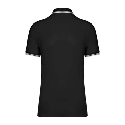 Men'S 2 Striped Short Sleeved Poloshirt (L, Black/White)