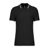 Men'S 2 Striped Short Sleeved Poloshirt (M, Black/White)