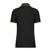 Men'S 2 Striped Short Sleeved Poloshirt (M, Black/Yellow)