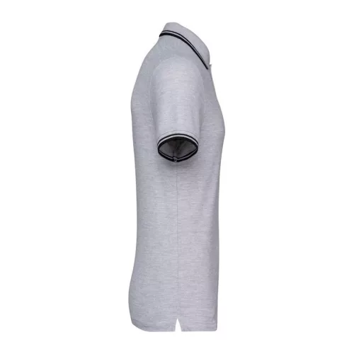 Men'S 2 Striped Short Sleeved Poloshirt (2XL, Black/Oxford Grey)