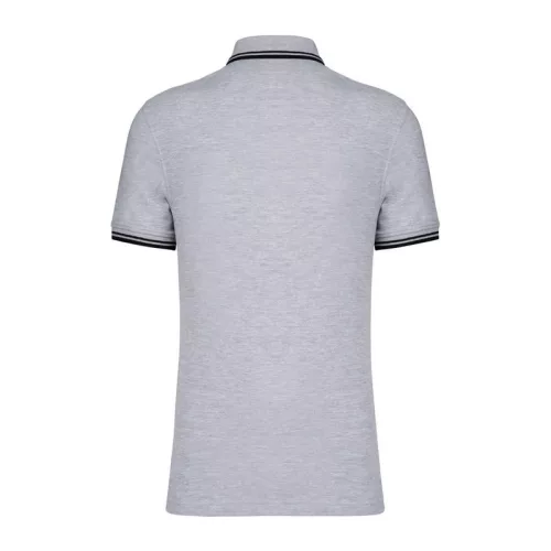 Men'S 2 Striped Short Sleeved Poloshirt (3XL, Black/Oxford Grey)