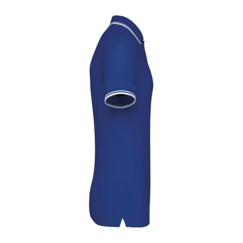 Men'S 2 Striped Short Sleeved Poloshirt (2XL, Royal Blue/White)