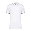 Men'S 2 Striped Short Sleeved Poloshirt (3XL, White/Navy)