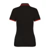 Ladie'S 2 Striped Short Sleeved Poloshirt (L, Black/Red)