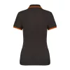 Ladie'S 2 Striped Short Sleeved Poloshirt (XL, Dark Grey/Orange)