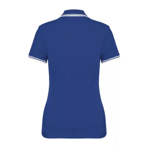 Ladie'S 2 Striped Short Sleeved Poloshirt (2XL, Royal Blue/White)