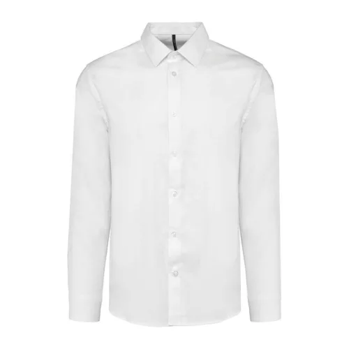 Men Long-Sleeved Easy Care Shirt Without Pocket (2XL, White)