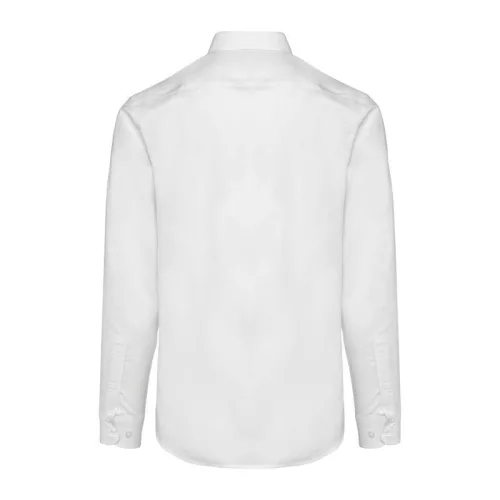 Men Long-Sleeved Easy Care Shirt Without Pocket (2XL, White)