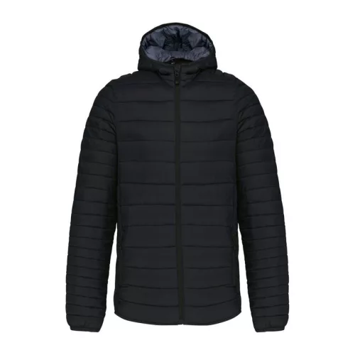 MEN'S LIGHTWEIGHT HOODED PADDED JACKET (2XL, Black)