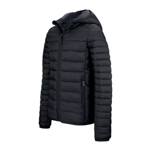 MEN'S LIGHTWEIGHT HOODED PADDED JACKET (4XL, Black)