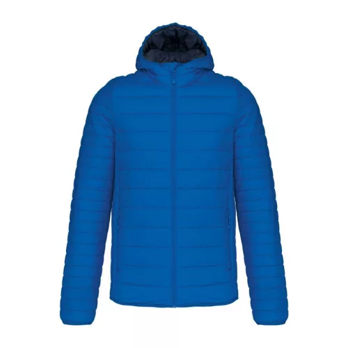 MEN'S LIGHTWEIGHT HOODED PADDED JACKET (S, Light Royal Blue)