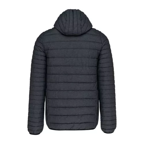 MEN'S LIGHTWEIGHT HOODED PADDED JACKET (4XL, Marl Grey)