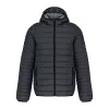 MEN'S LIGHTWEIGHT HOODED PADDED JACKET (M, Marl Grey)