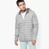 MEN'S LIGHTWEIGHT HOODED PADDED JACKET (3XL, Navy)