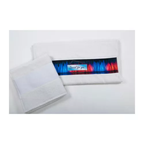 OLIMA TOWEL WITH SUBLIMATION BORDURE (White)
