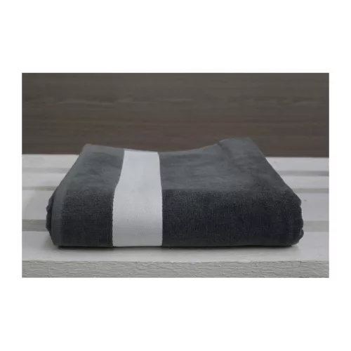 OLIMA VELOUR BEACH TOWEL (100X180, Charcoal Grey)