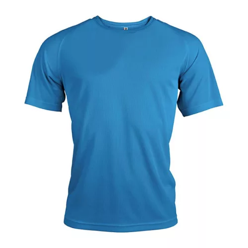 MEN'S SHORT-SLEEVED SPORTS T-SHIRT (M, Aqua Blue)
