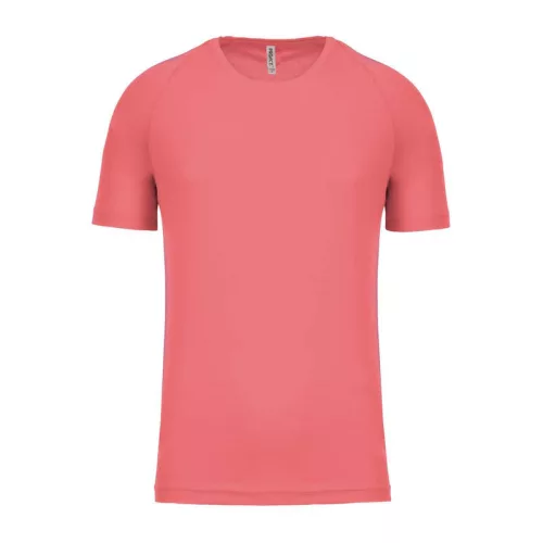 MEN'S SHORT-SLEEVED SPORTS T-SHIRT (3XL, Coral)